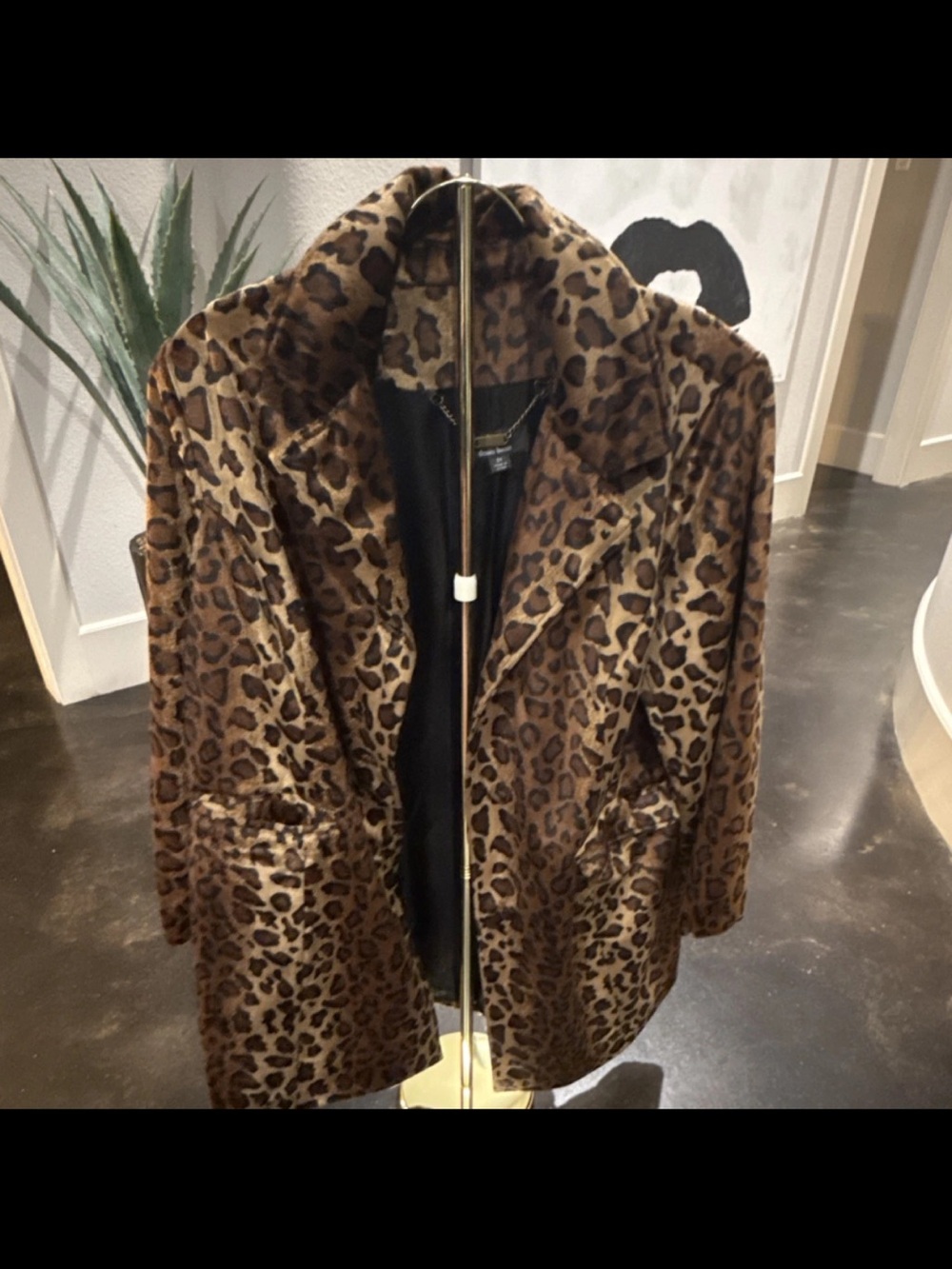 Vintage Dennis Blasso leopard faux fur XXL coat Y2K GLAM